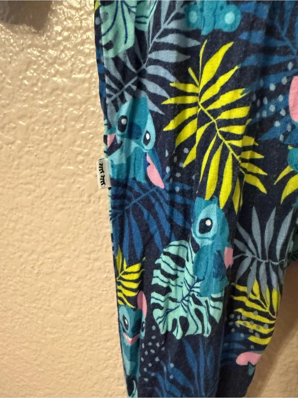 Little Sleepies Navy Blue Tropical Stitch Print Footed One-Piece